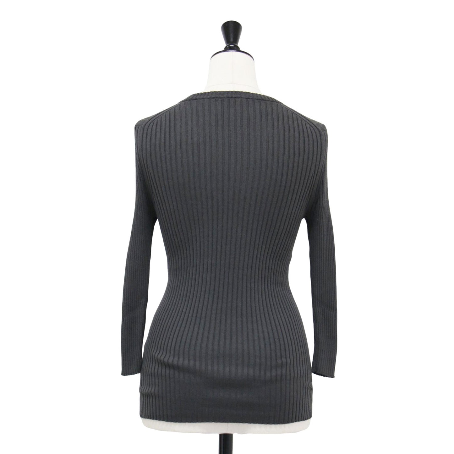 25春夏 コットン リブ ニット / COTTON RIB KNIT カットソー 7分袖 クルーネック コンパクト ストレッチ コットン