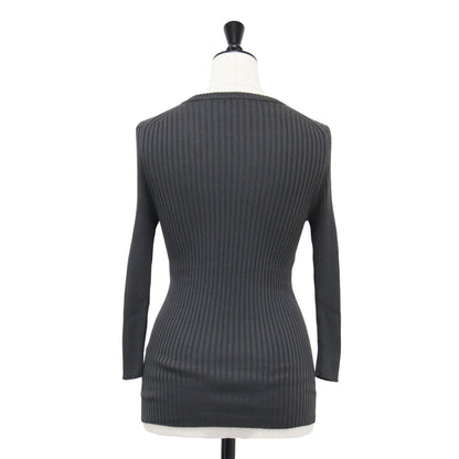 25春夏 コットン リブ ニット / COTTON RIB KNIT カットソー 7分袖 クルーネック コンパクト ストレッチ コットン