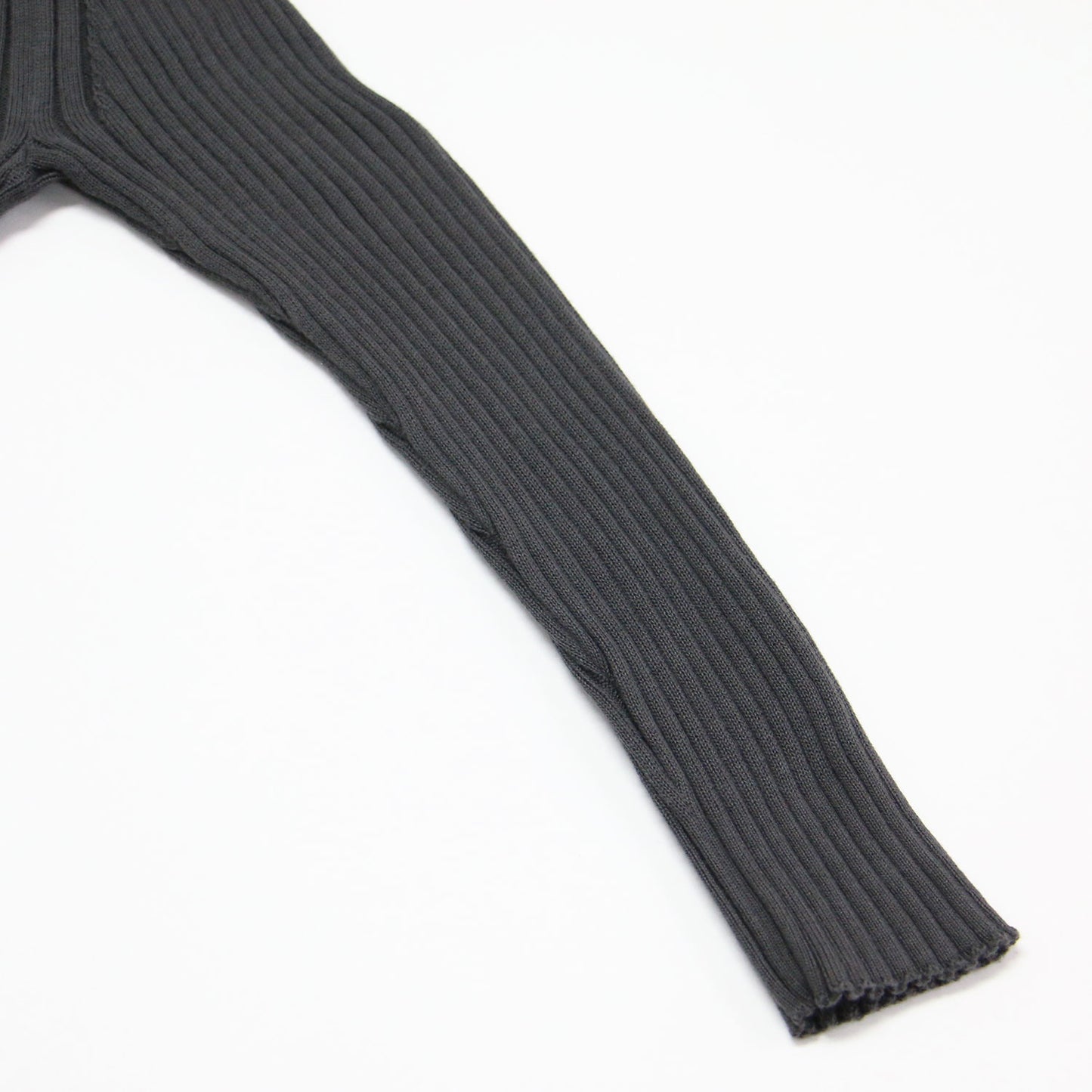 25春夏 コットン リブ ニット / COTTON RIB KNIT カットソー 7分袖 クルーネック コンパクト ストレッチ コットン