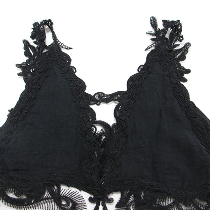 25春夏 レース ビスチェ / BRA TOP ブラウス ノースリーブ Vライン フラワー 刺繍 コットン