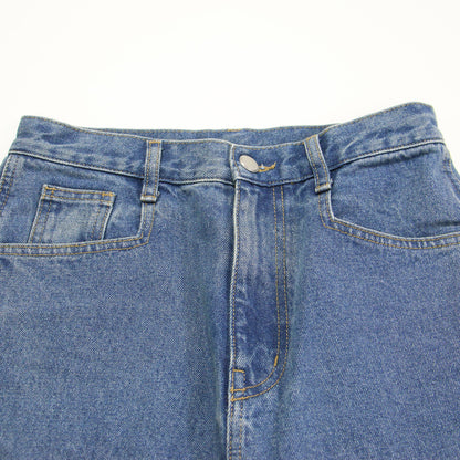 25春夏 フラワー エンブロイダリー デニム パンツ / ワイドパンツ ハイウエスト ストレート 花柄 刺繍 コットン