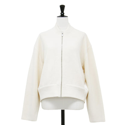 24秋冬 ボンバー フェルト 切替 ニット ブルゾン / Chelsea Satin Combo Kensie ジャケット 長袖 ギャザー ドロップショルダー ウール カシミヤ