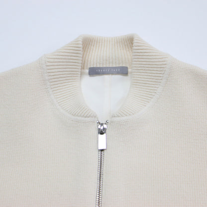 24秋冬 ボンバー フェルト 切替 ニット ブルゾン / Chelsea Satin Combo Kensie ジャケット 長袖 ギャザー ドロップショルダー ウール カシミヤ