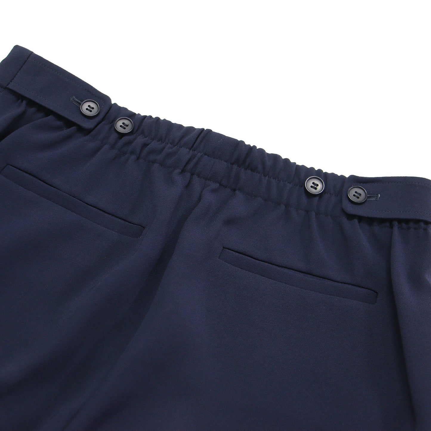 21春夏 クレープ テーパード プルオンパンツ / SYNTHETIC CREPE ADJUSTABLE PULL ON ウエストゴム ストレッチ