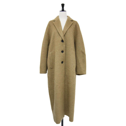 24秋冬 シャギー モヘヤ ロングコート / チェスターコート 長袖 ロング丈 テーラード タック