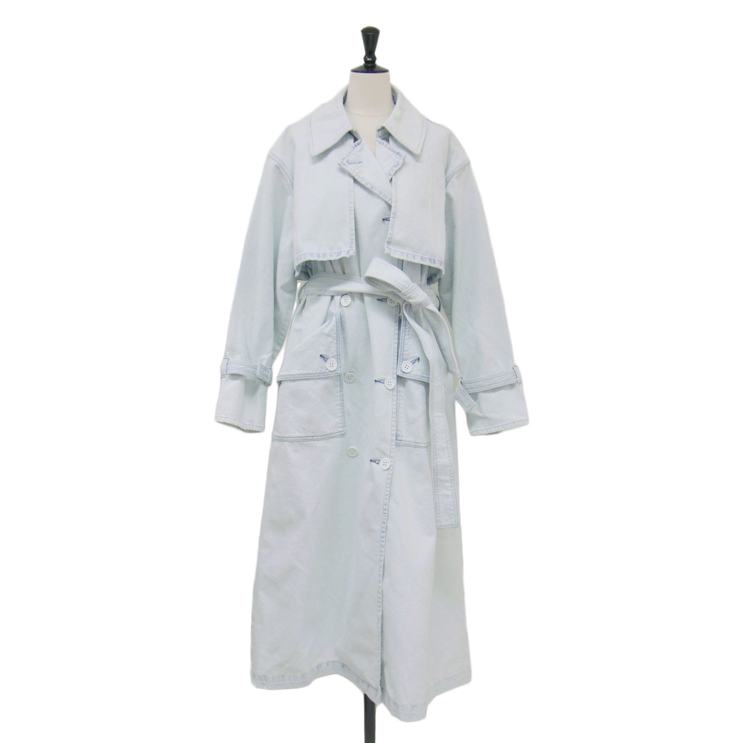 25春夏 ハイブリーチ トレンチコート / HI BREACH TRENCH COAT ロング デニム コート ベルト シザー ロゴ ボタン コットン