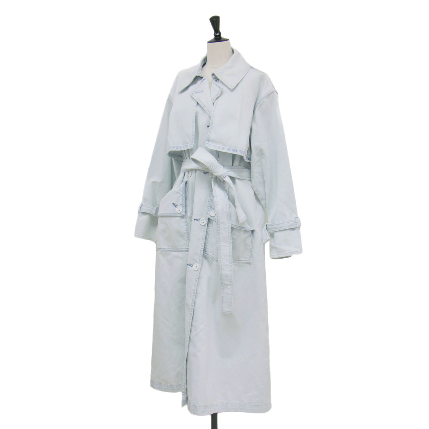 25春夏 ハイブリーチ トレンチコート / HI BREACH TRENCH COAT ロング デニム コート ベルト シザー ロゴ ボタン コットン