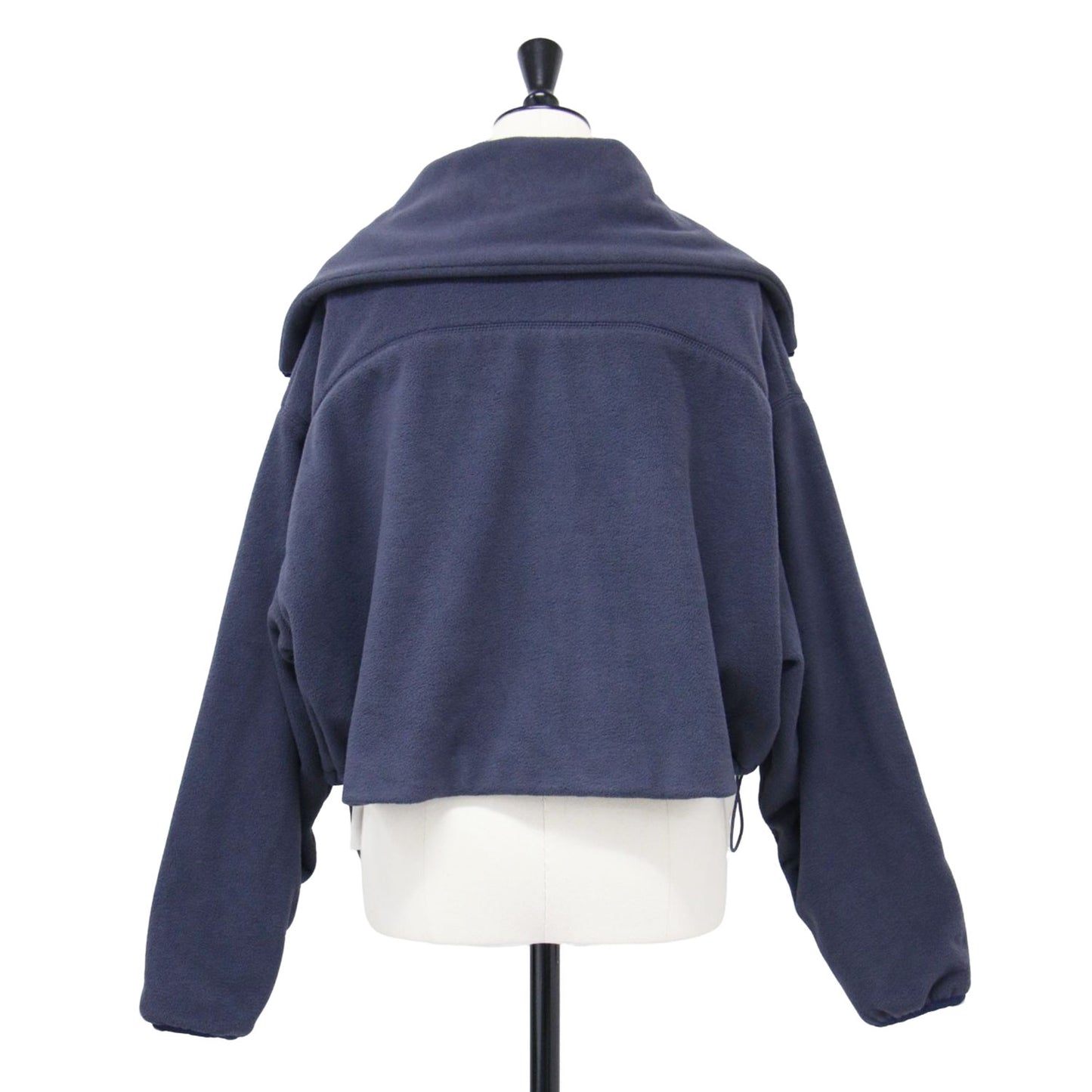 クロップド フリース ブルゾン / ジャケット ショート丈 スタンドカラー ドローコード