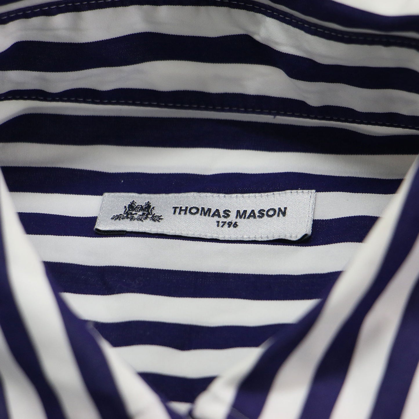 22春夏 袖ギャザーロングシャツ / THOMAS MASON ブラウス チュニック 長袖 ロング丈 バンドカラー オーバーサイズ ボリューム袖 サイドスリット コットン