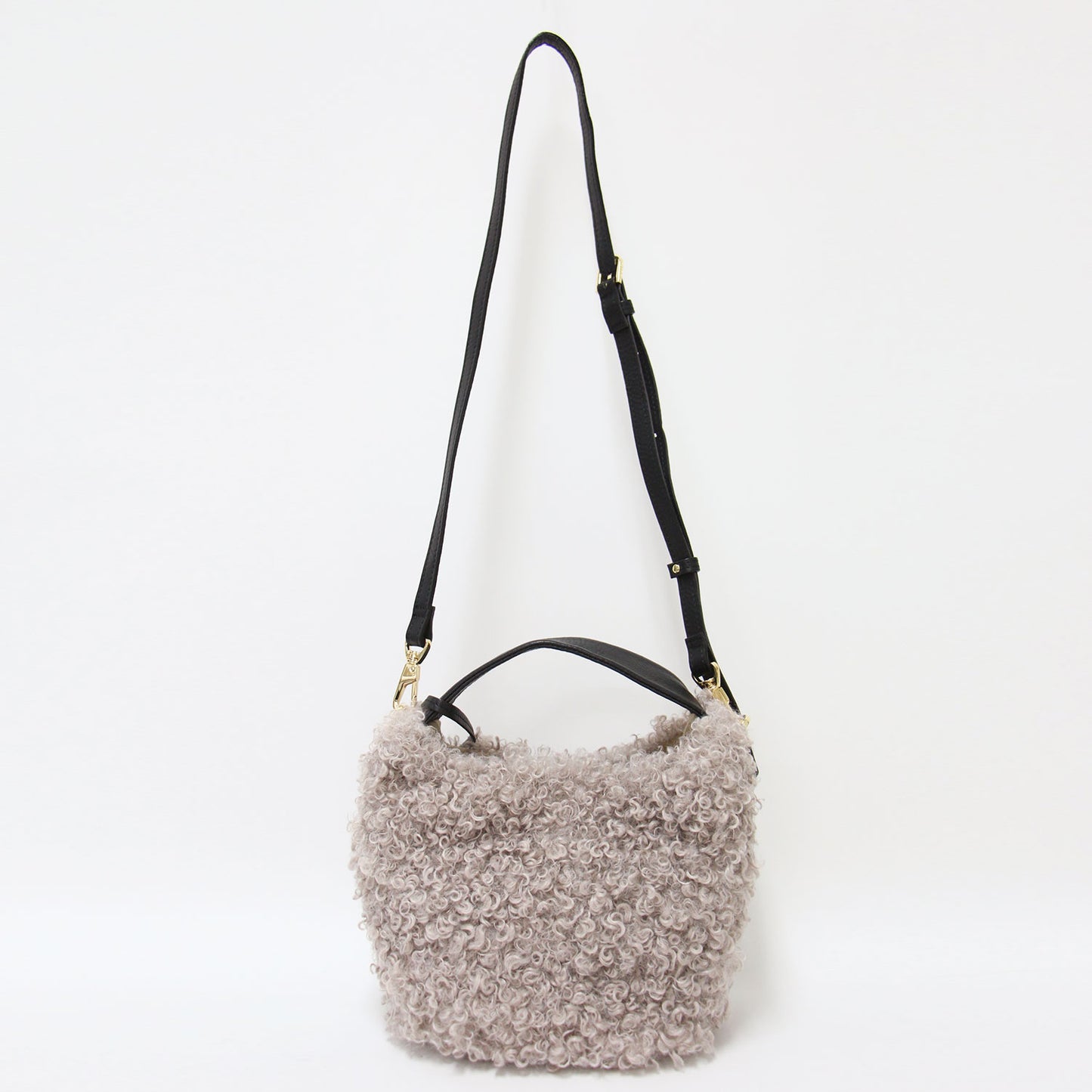 23秋冬 ELMO エコファー 2WAY ハンドバッグ / ELMO ショルダーバッグ タッセル チャーム ゴールド金具