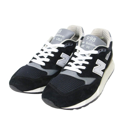 U998BL / ローカット レースアップ レザー スエード スニーカー