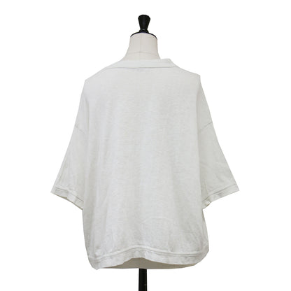 ギマニットのショートスウェットTシャツ / カットソー 半袖 クルーネック ワイド ドロップショルダー ロゴ 刺繍 コットン