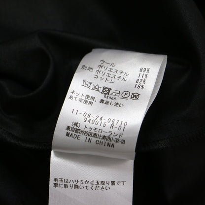 22秋冬 バックパール ワンピース / ドレス 長袖 ウエストゴム フレア ギャザー 異素材 布帛 ニット