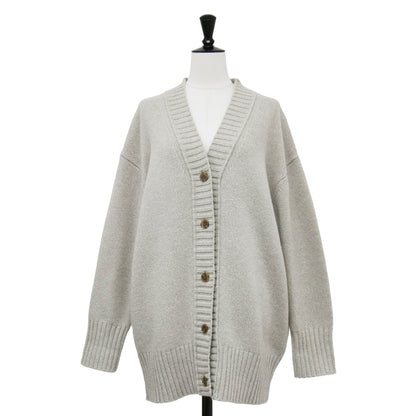 21秋冬 ラムカシミヤ Vネック カーディガン / ニット 長袖 ワイド ドロップショルダー ウール