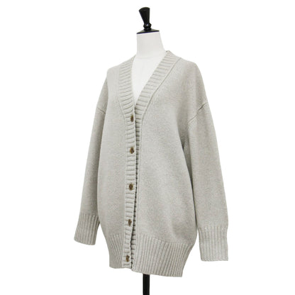 21秋冬 ラムカシミヤ Vネック カーディガン / ニット 長袖 ワイド ドロップショルダー ウール