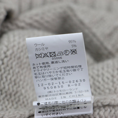 21秋冬 ラムカシミヤ Vネック カーディガン / ニット 長袖 ワイド ドロップショルダー ウール