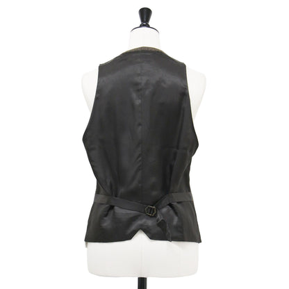 Lisiere 22秋冬 ヨリモク ヴィンテージ ベスト / Vintage Vest Vネック チェック柄 ツイード ウール