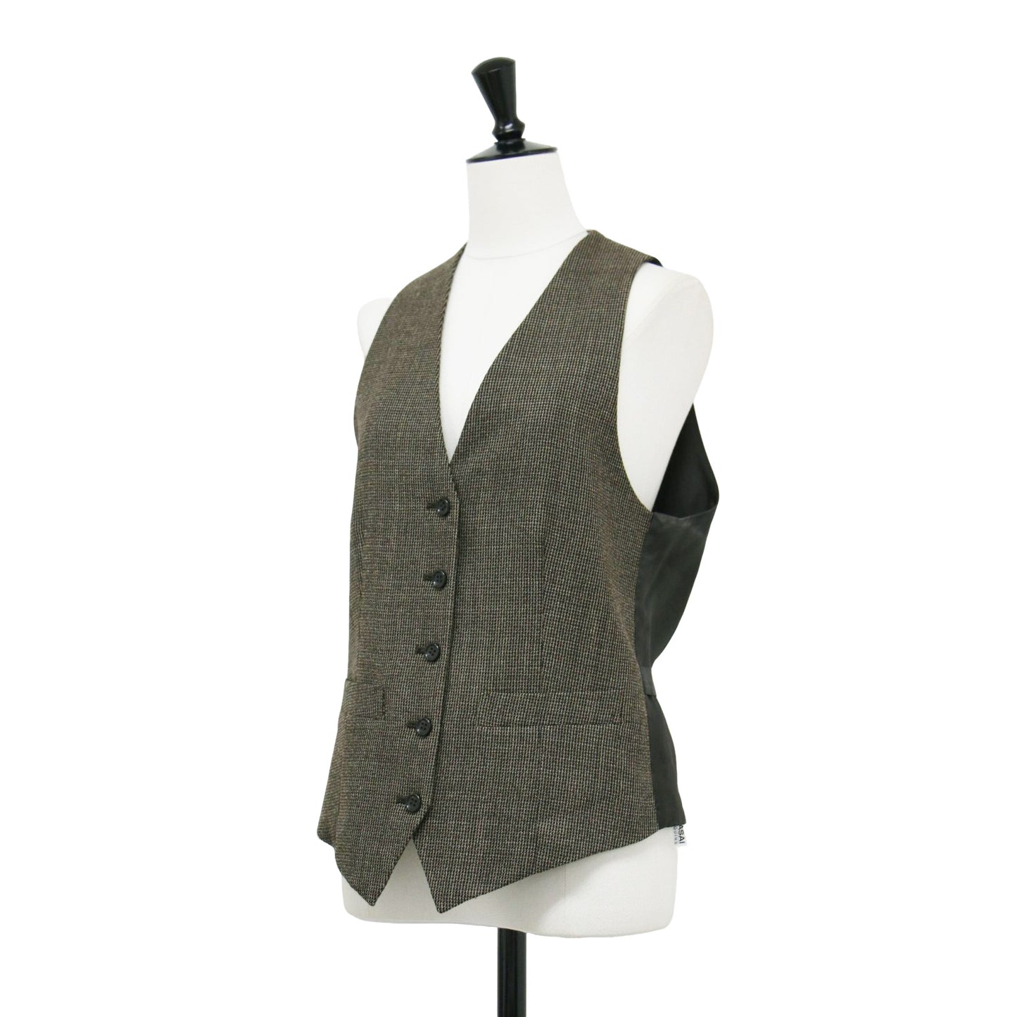Lisiere 22秋冬 ヨリモク ヴィンテージ ベスト / Vintage Vest Vネック チェック柄 ツイード ウール
