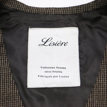 Lisiere 22秋冬 ヨリモク ヴィンテージ ベスト / Vintage Vest Vネック チェック柄 ツイード ウール