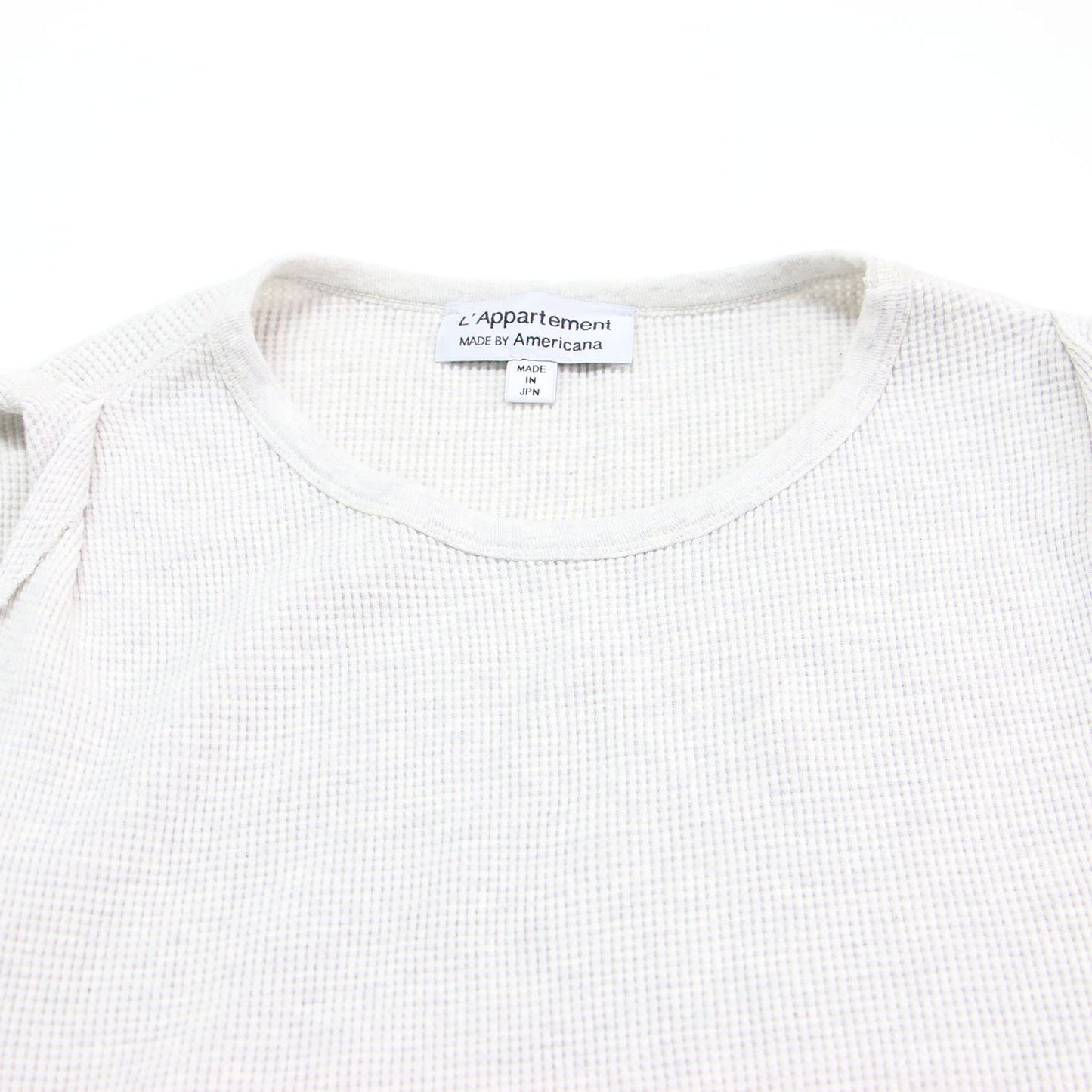 × L'Appartement 別注 サーマル ノースリーブ トップス / カットソー クルーネック ワッフル ロゴ 刺繍 ロールアップ コットン