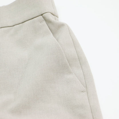 22春夏 ポリエステル バックゴム ストレートパンツ / スラックス センタープレス ギャザー
