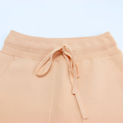 24春夏 コットン ミラノリブ スミスショーツ / SMITH SHORTS ハーフパンツ ウエストゴム フレア ニット