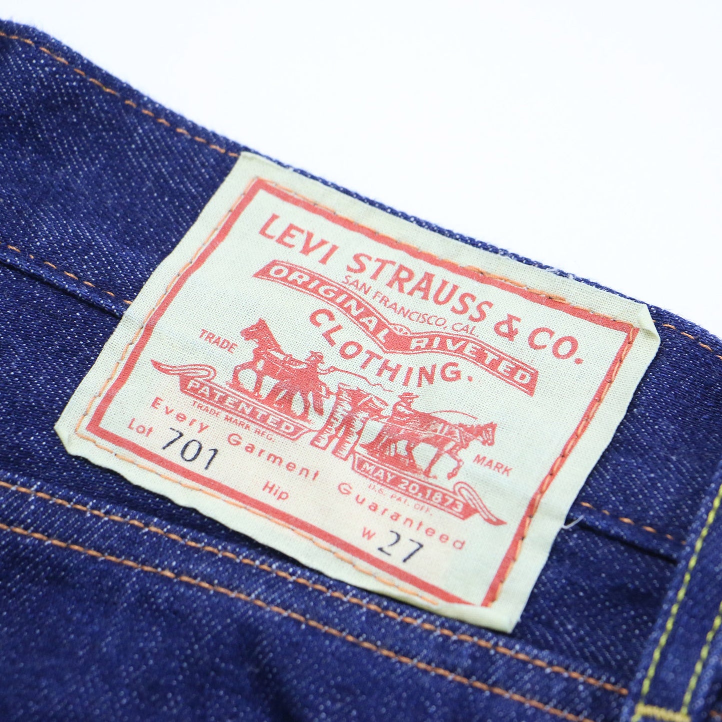 デニム パンツ / 1950s 701 Jeans Rigid 50701-0008 セルビッジ ストレート 5ポケット ハイウエスト コットン