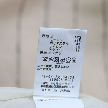 25春夏 ダブルカバーリネン タックワイドパンツ / フルレングス センタープレス バックセンター Vカット ストライプ 総柄