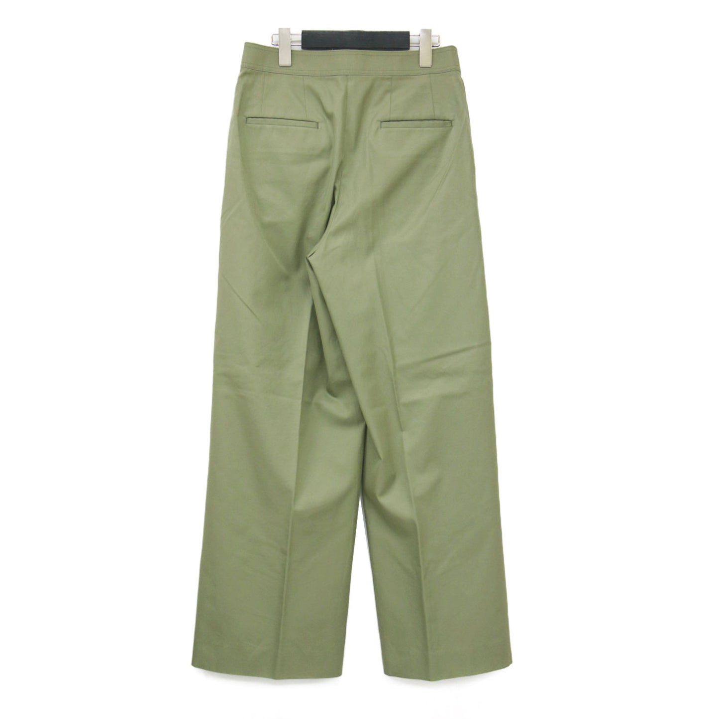 24春夏 コットン ギャバジン タック ワイドパンツ / ストレート センタープレス ハイウエスト