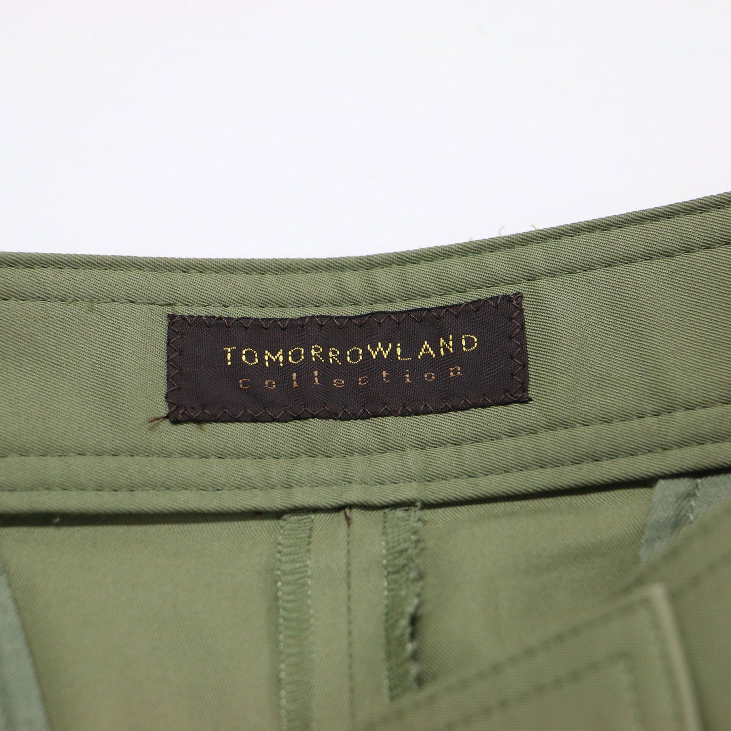 24春夏 コットン ギャバジン タック ワイドパンツ / ストレート センタープレス ハイウエスト