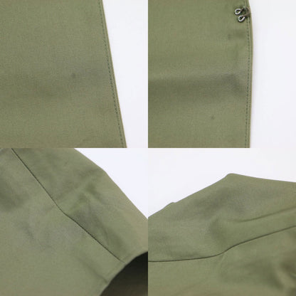 24春夏 コットンギャバジン フレアベルテッドジレ / ベスト Vネック カラーレス ホック ベルト付き スリット