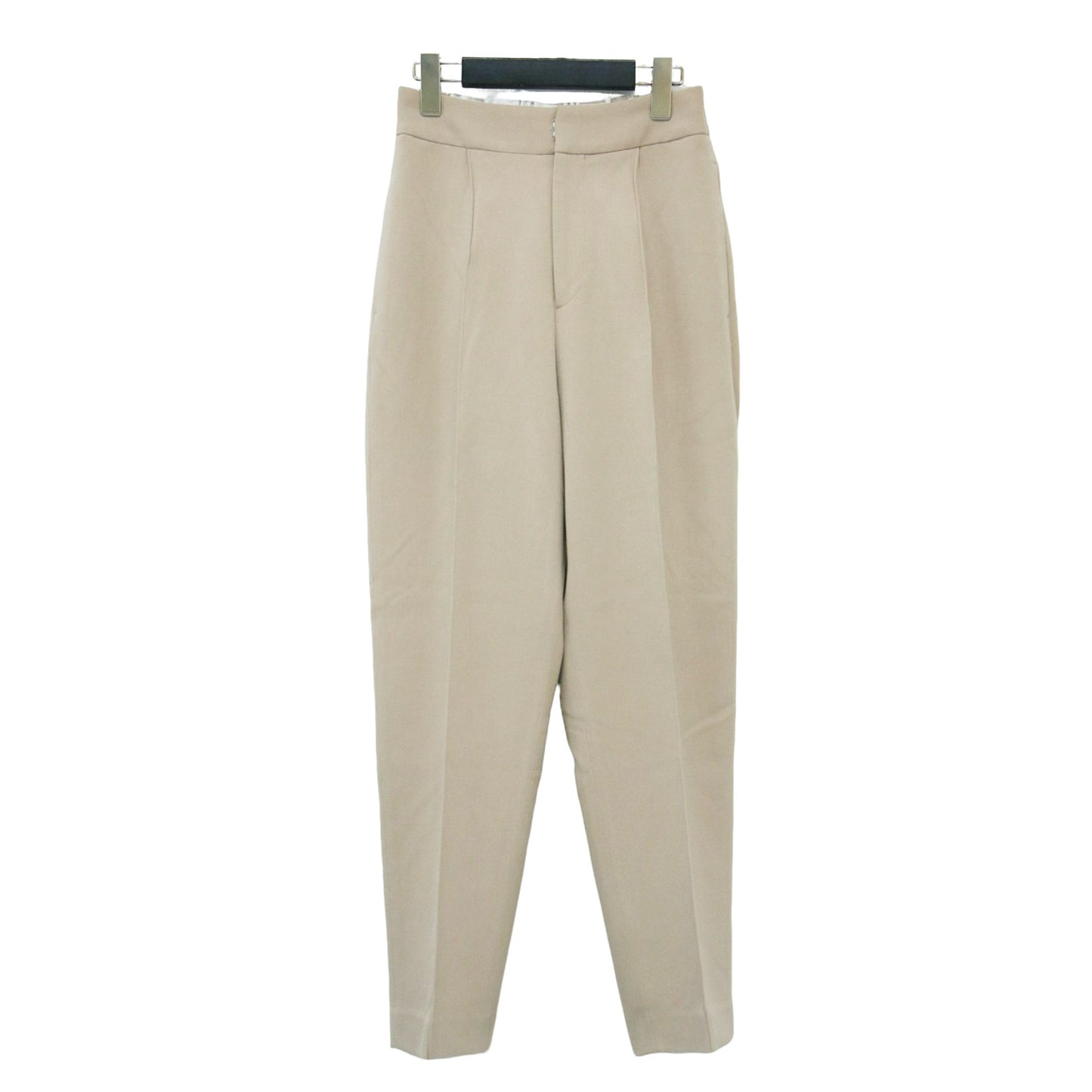 スポンジ ダブルクロス ゴム テーパードパンツ / スラックス センタープレス ハイウエスト ストレッチ