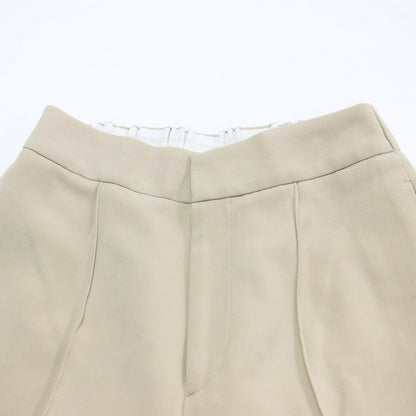 スポンジ ダブルクロス ゴム テーパードパンツ / スラックス センタープレス ハイウエスト ストレッチ