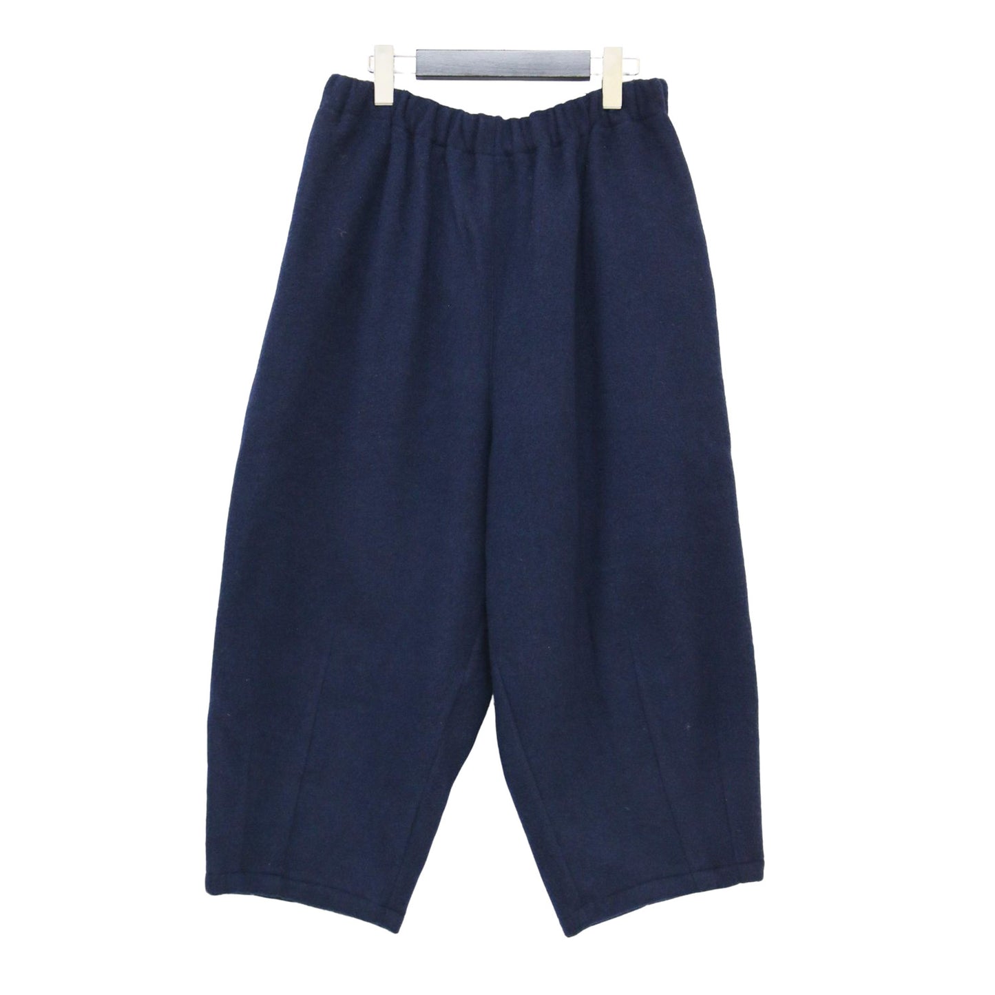 縮絨ウール フランネル バルーンパンツ / ワイドパンツ テーパード ウエストゴム