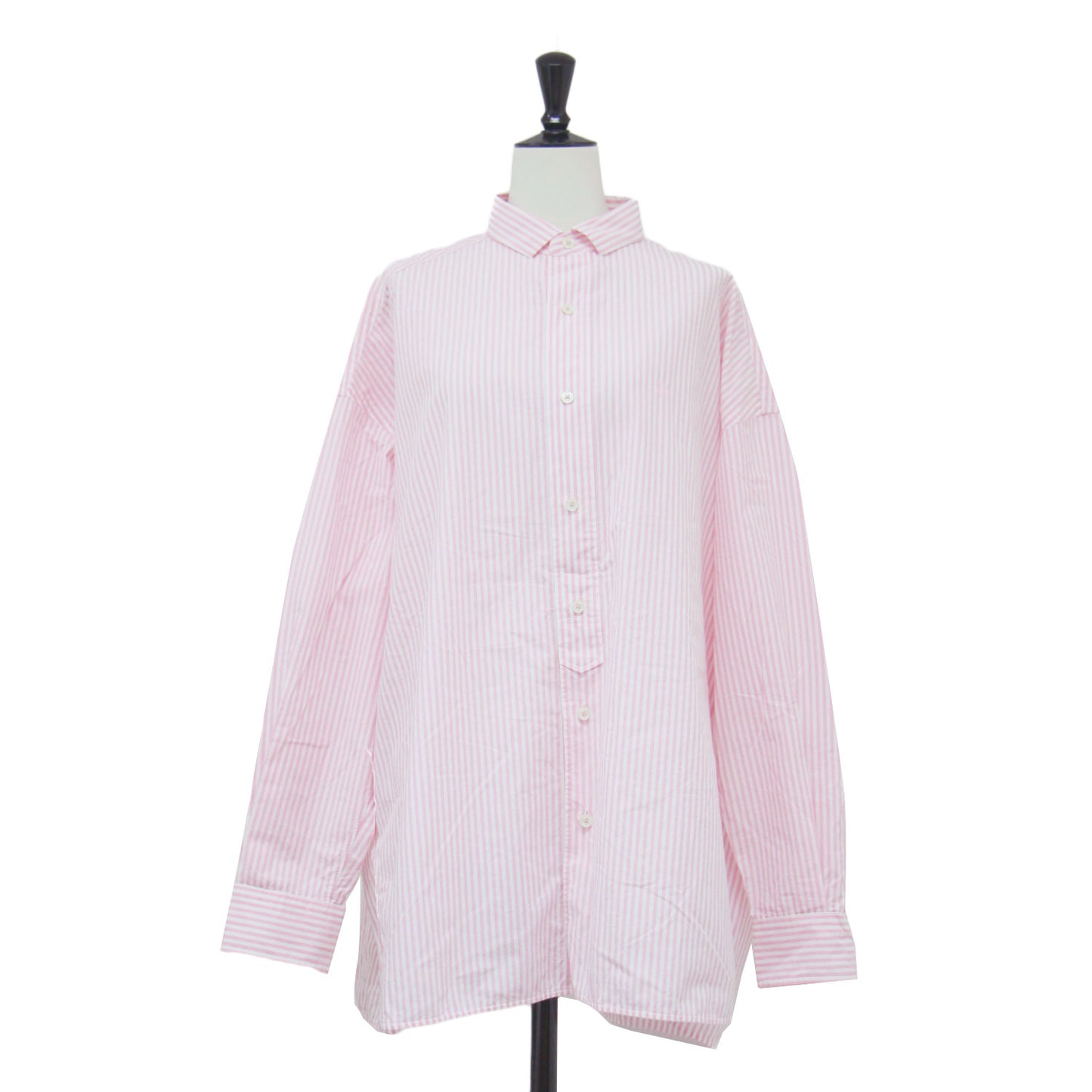 スクエア ビッグ ストライプシャツ / HERB SQUARE STRIPE SHIRT ブラウス 長袖 ドロップショルダー ワイド コットン ウォッシャブル