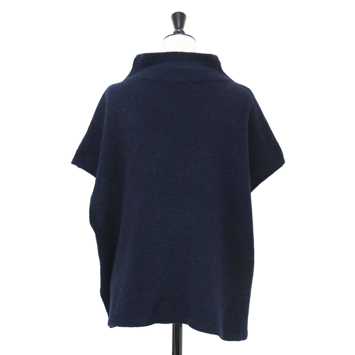 24秋冬 ファイン ブークレー ミドルネック ベスト / プルオーバー フレンチスリーブ ワイド スリット