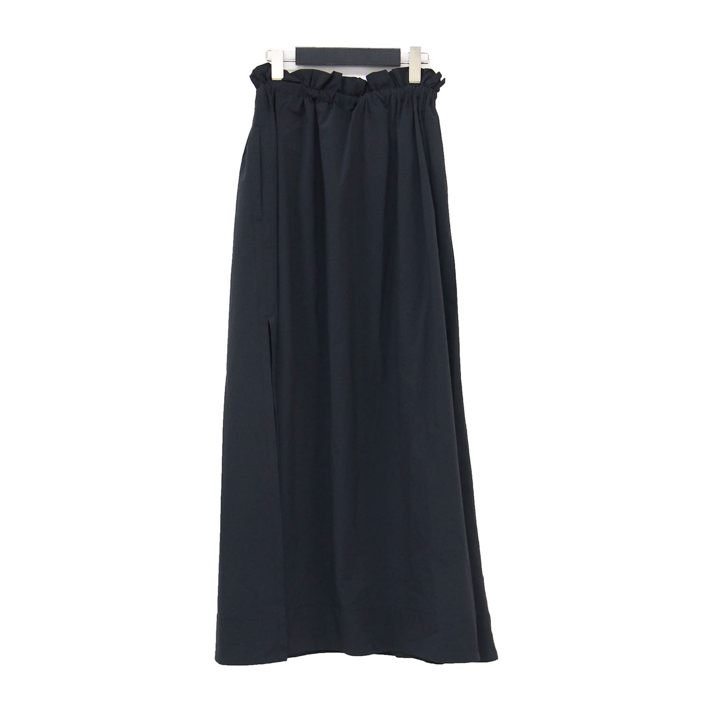 24春夏 ギャザーマキシスカート / GATHER MAXI SKIRT ロングスカート Aライン フレア ウエストゴム ドローコード サイドスリット ウォッシャブル