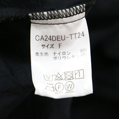 ギャザー ショートトップス / ブラウス ノースリーブ クルーネック コンパクト Aライン