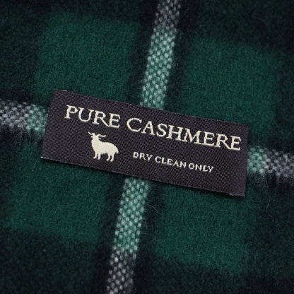 PURE CASHMERE 大判 チェック マフラー / ストール フリンジ カシミヤ