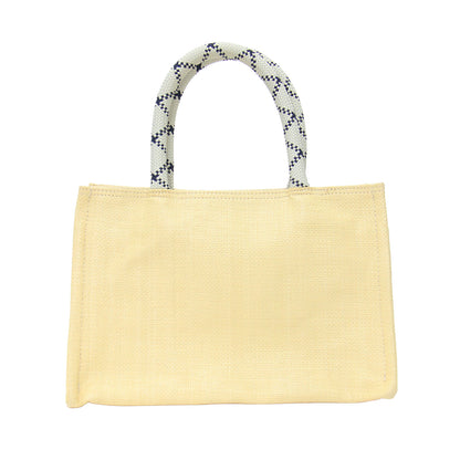 25春夏 刺繍 メッシュ ハンドバッグ / SAC SQ MESH トートバッグ ダブルハンドル スクエア型 ロゴ パラコード