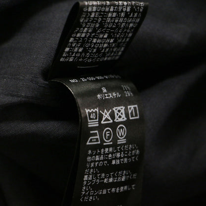 25春夏 リネンミックス クロップドシャツ / ブラウス 7分袖 ドロップショルダー ワイド ボリュームスリーブ