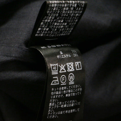 25春夏 リネンミックス クロップドシャツ / ブラウス 7分袖 ドロップショルダー ワイド ボリュームスリーブ