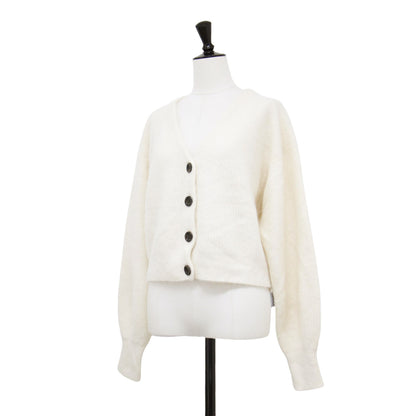 23秋冬 フォックスウール 畦編み カーディガン / ニット 長袖 Vネック ショート丈 ワイド ドロップショルダー