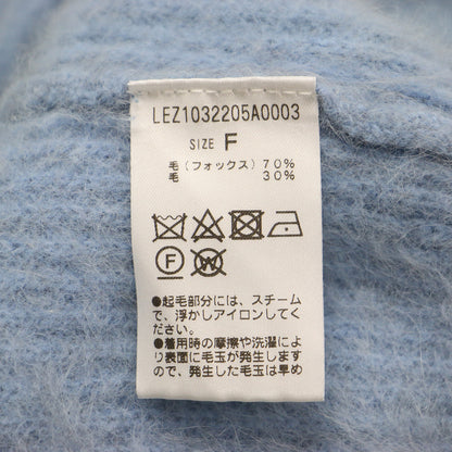 23秋冬 フォックスウール 畦編み カーディガン / ニット 長袖 Vネック ショート丈 ワイド ドロップショルダー