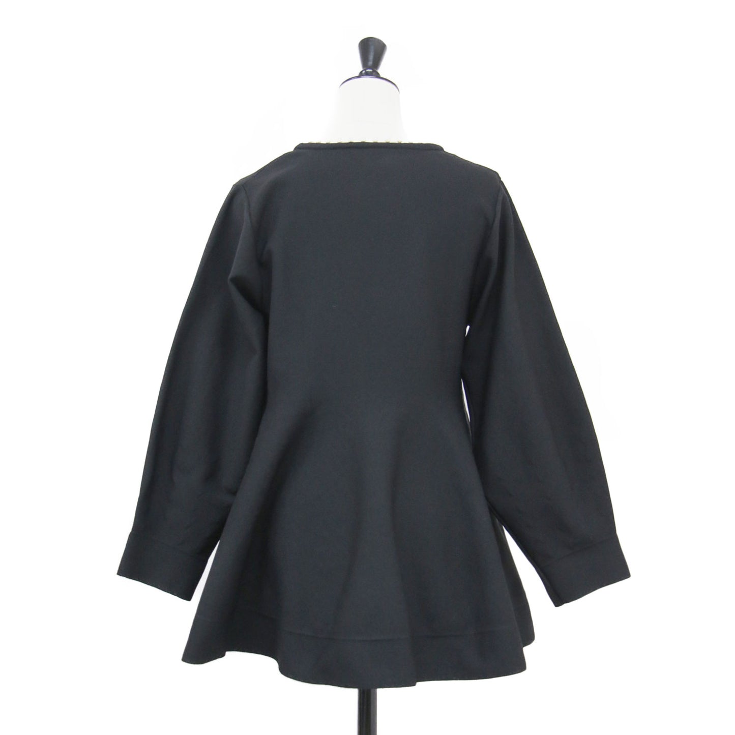 24春夏 アデルポリー ニット / プルオーバー 長袖 クルーネック ミラノリブ パール ペプラム