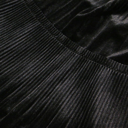 ベロア リブ ロングスカート / フレア マキシ丈 Aライン ウエストゴム