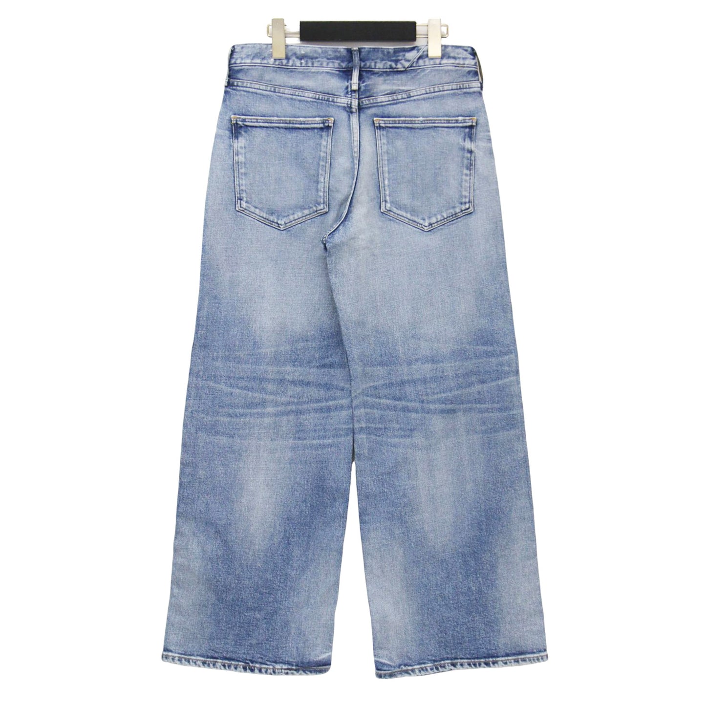 21春夏 ワイド デニムパンツ / THE ROBIN ブーツカット 5ポケット ダメージ加工 ストレッチ コットン