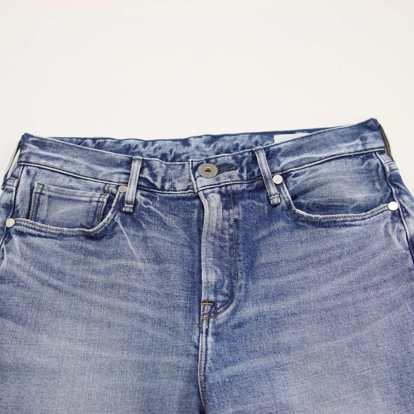 21春夏 ワイド デニムパンツ / THE ROBIN ブーツカット 5ポケット ダメージ加工 ストレッチ コットン