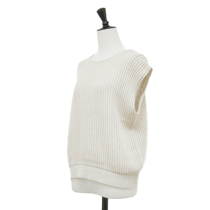 25春夏 フレンチスリーブ リブ ニット / Sheen Cotton Easy Vest S ベスト クルーネック ローゲージ コットン