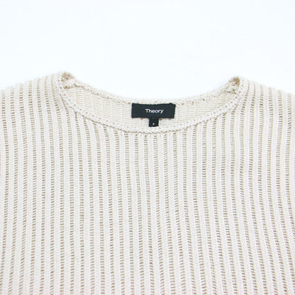 25春夏 フレンチスリーブ リブ ニット / Sheen Cotton Easy Vest S ベスト クルーネック ローゲージ コットン